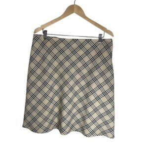 NYCC New York Clothing Co Womens Tartan Plaid A Line Skirt Black Tan Size 16